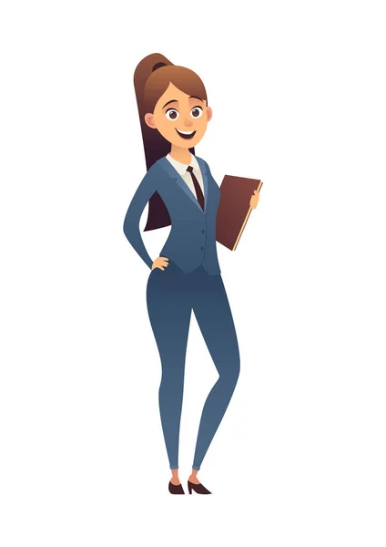 Business Woman Character Isolated White Background Vector — Stock Vector