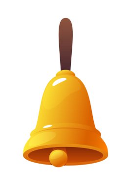 Vintage vektör altın çan izole beyaz arka plan üzerinde