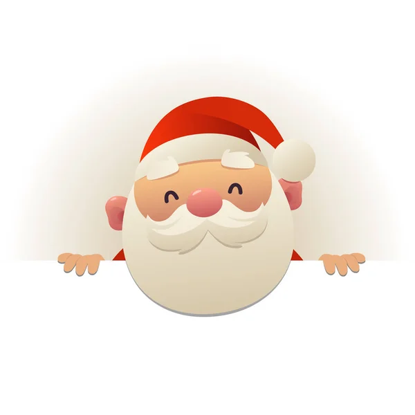 Feliz Lindo Divertido Santa Claus Detrás Del Personaje Dibujos Animados — Vector de stock