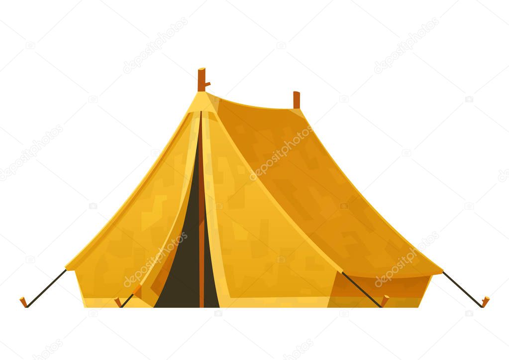 Travel tent camping vector illustration for nature tourism journey adventure