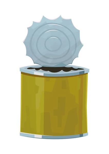 Open cartoon tin isolated on white background — Stock Illustration Open cartoon tin isolated on white background Royalty Free Stock Vectors