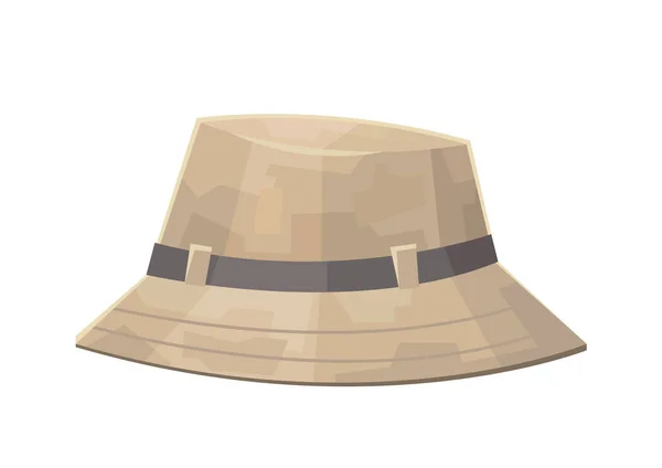 Cute camping safari hat isolated on white background — Stock Vector