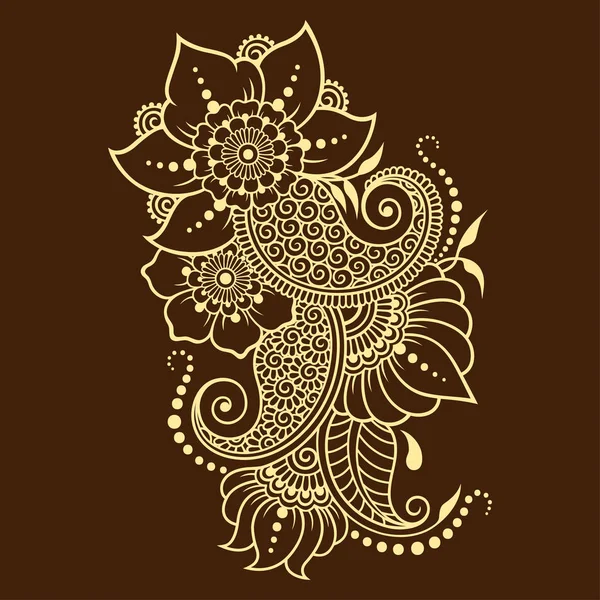 Mehndi Flower Pattern Henna Drawing Tattoo Decoration Ethnic Oriental Indian — Stock Vector