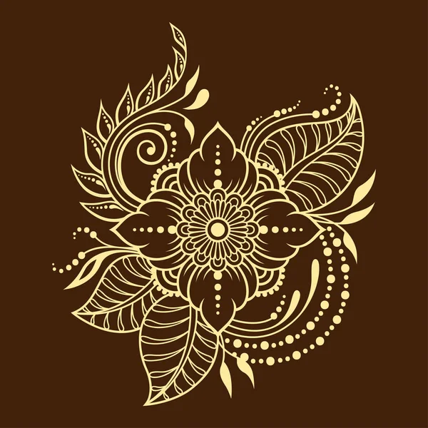 Mehndi kına çizim ve dövme için çiçek deseni. Etnik oryantal, Hint tarzında.