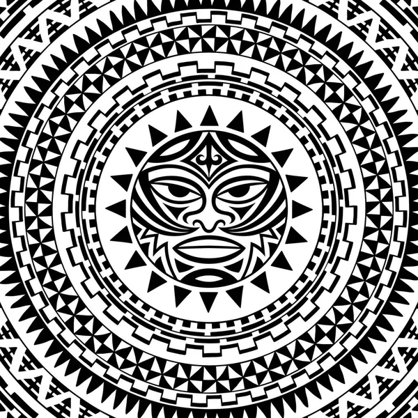 Modèle Circulaire Forme Mandala Avec Tonnerre Comme Tiki Est Symbole — Image vectorielle