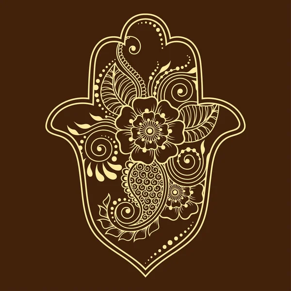 Hamsa Handgezeichnetes Symbol Aus Blume Dekorative Muster Orientalischen Stil Für — Stockvektor