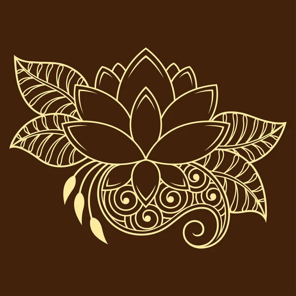 Padrão Flor Mehndi Para Desenho Tatuagem Henna Decoração Estilo Étnico —  Vetores de Stock