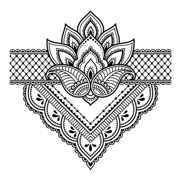Mehndi Kwiatki Dla Henna Rysunku Tatuaż Dekoracja Stylu Etnicznym Orientalne — Wektor stockowy