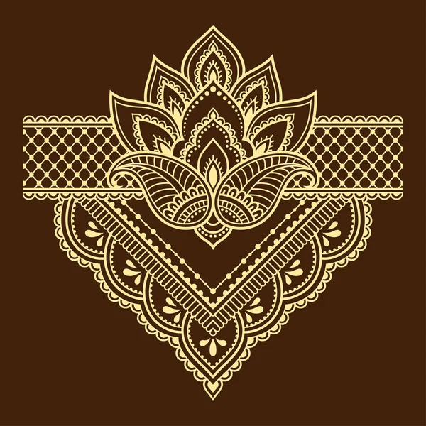 Mehndi Henna Rajz Tetoválás Virágmintás Etnikai Keleti Indiai Stílusú Dekoráció — Stock Vector