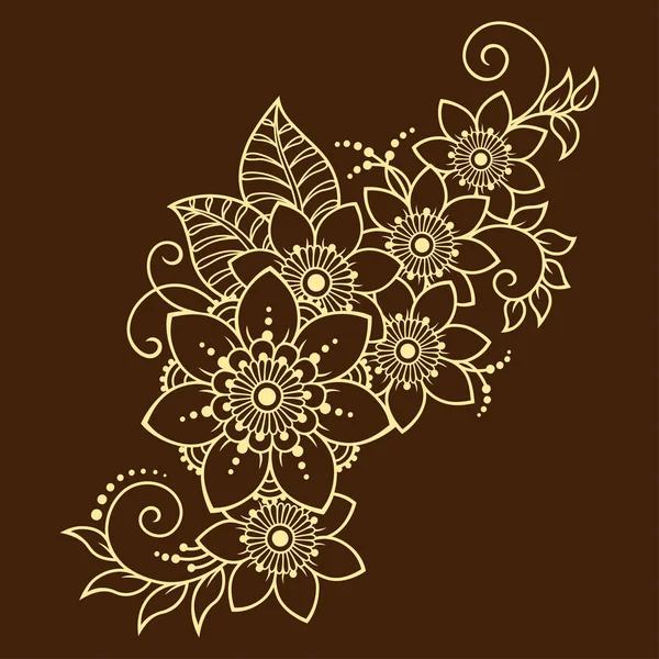 Mehndi kına çizim ve dövme için çiçek deseni. Etnik oryantal, Hint tarzında.