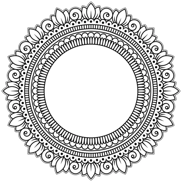 Padrão Circular Forma Mandala Para Henna Mehndi Tatuagem Decoração Ornamento —  Vetores de Stock