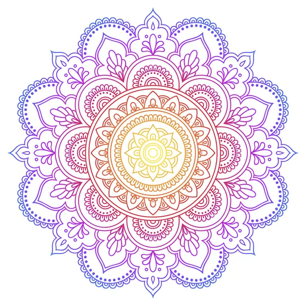 Renk mandala şeklinde dairesel desende. Etnik oryantal tarzda Dekoratif süsleme.