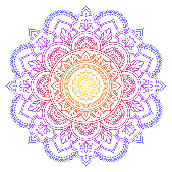 Color Circular pattern in form of mandala. Decorative ornament in ethnic oriental style.