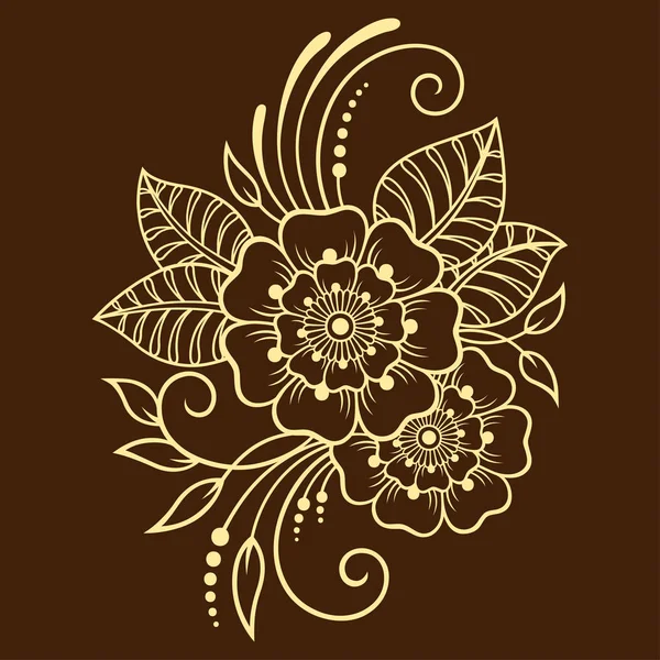 Mehndi kına çizim ve dövme için çiçek deseni. Etnik oryantal, Hint tarzında.