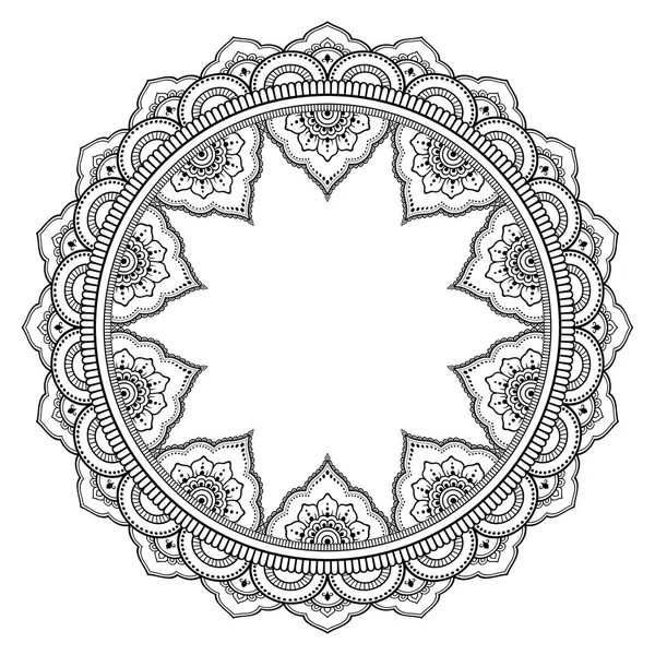 Circulair Patroon Vorm Van Mandala Voor Henna Mehndi Tatoeage Decoratie — Stockvector