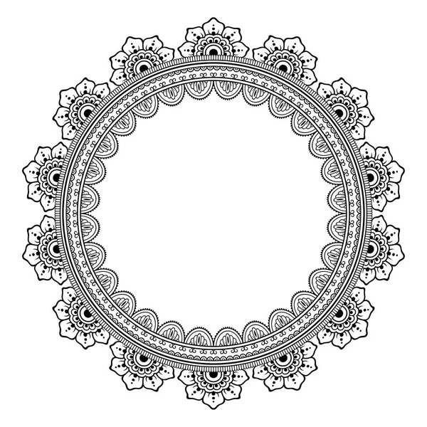 Körkörös Minta Mandala Formájában Henna Mehndi Tetoválás Dekoráció Dekoratív Dísz — Stock Vector