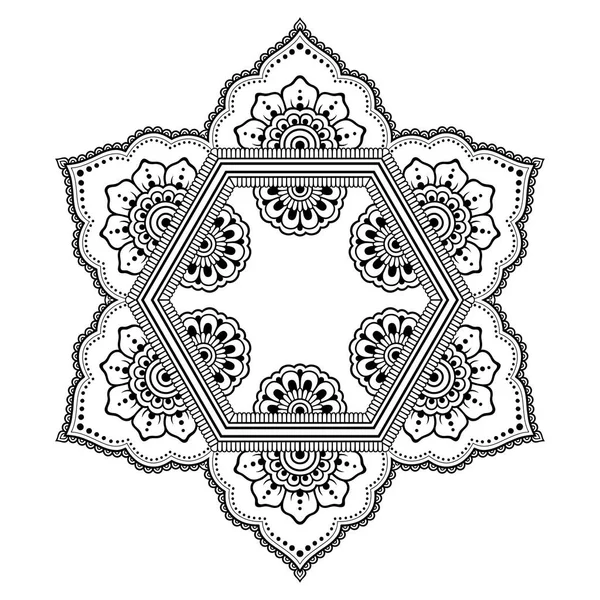 Padrão Circular Forma Mandala Para Henna Mehndi Tatuagem Decoração Ornamento —  Vetores de Stock