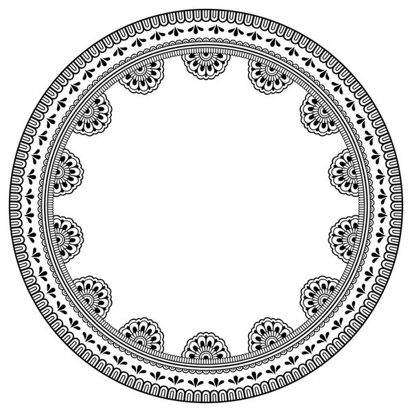 Padrão Circular Forma Mandala Para Henna Mehndi Tatuagem Decoração Ornamento —  Vetores de Stock