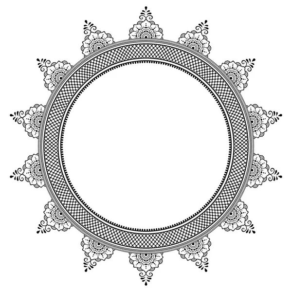 Patrón Circular Forma Mandala Para Henna Mehndi Tatuaje Decoración Adorno — Archivo Imágenes Vectoriales