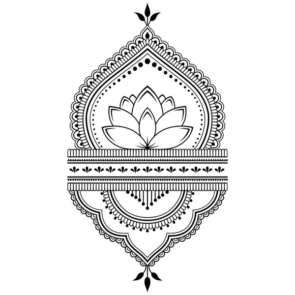 Mehndi Lotus Μοτίβο Λουλούδι Για Henna Σχέδιο Και Τατουάζ Διακόσμηση — Διανυσματικό Αρχείο