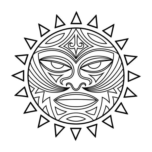 Máscara Símbolo Étnica Povo Maori Tiki Tiki Como Trovão Símbolo —  Vetores de Stock