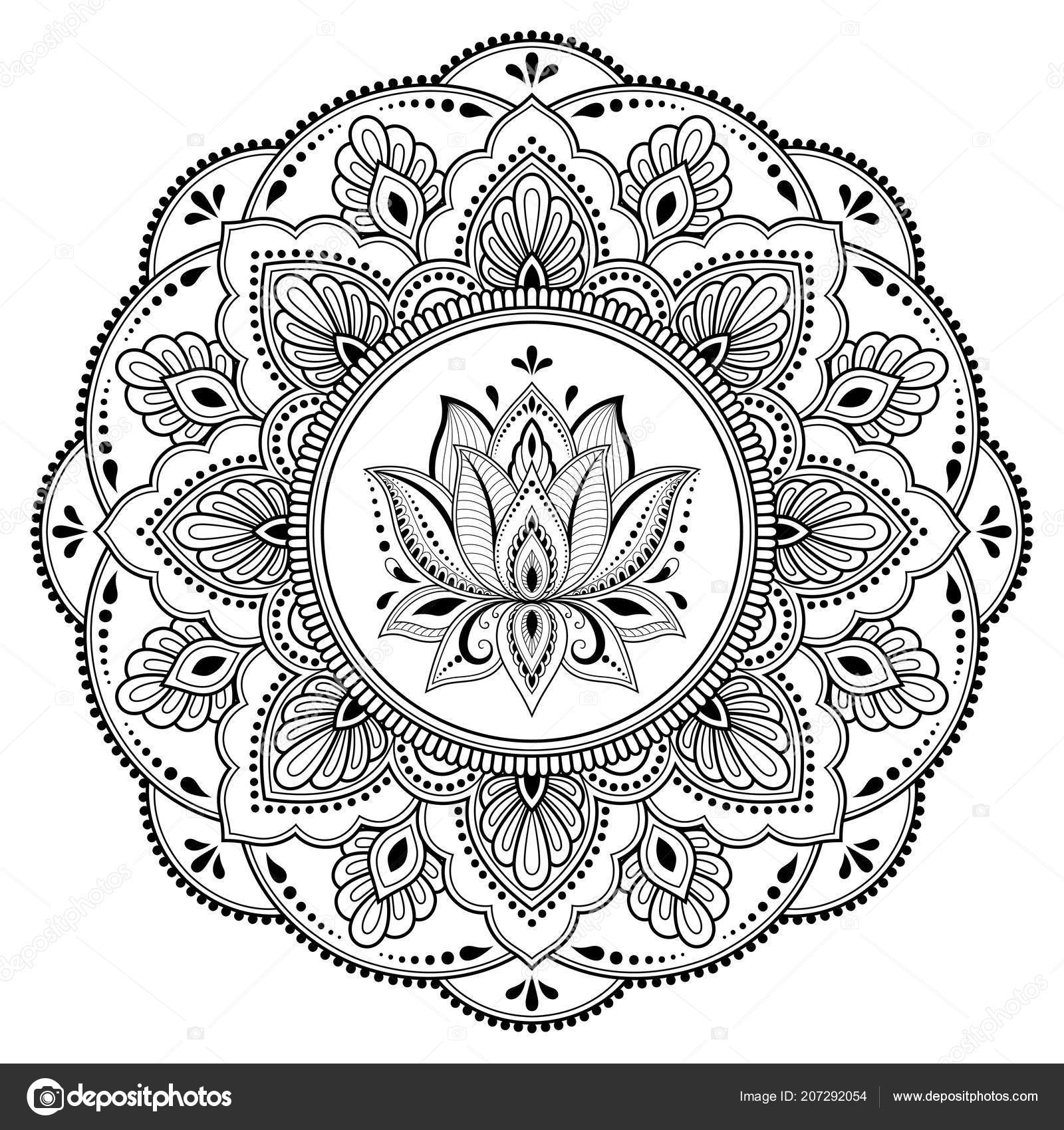 Desenho de Mandala flor de lótus para Colorir - Colorir.com