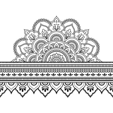 Tasarım, uygulama, kına, Mehndi ve dövme için mandala ile sorunsuz sınırları. Etnik oryantal tarzda dekoratif desen.