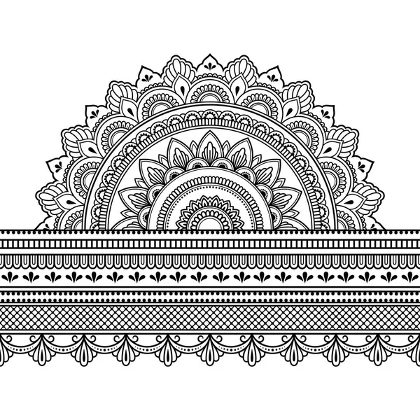 Бесшовные Границы Мандалой Дизайна Нанесения Хны Мехнди Татуировки Декоративный Узор — стоковый вектор