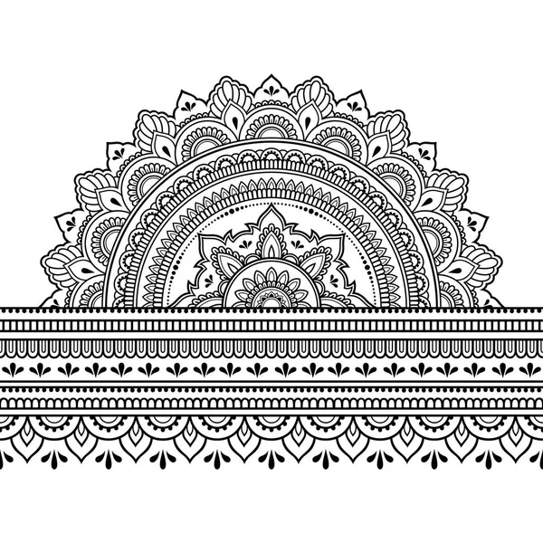 Bordas Sem Costura Com Mandala Para Design Aplicação Henna Mehndi — Vetor de Stock