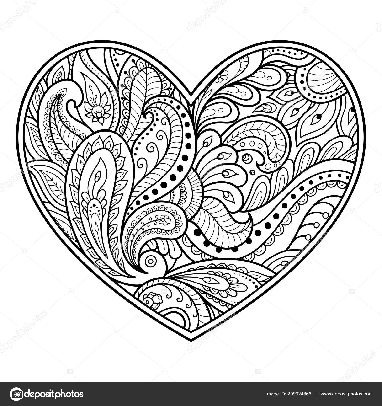 Mehndi Flower Pattern Form Heart Lotus Henna Drawing Tattoo