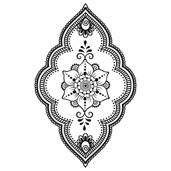 Mehndi Blommönster För Henna Teckning Och Tatuering Dekoration Etniska Orientaliska — Stock vektor