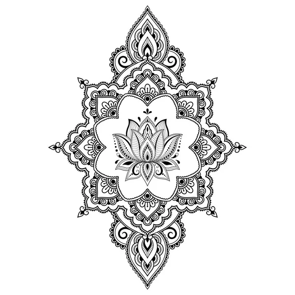 Mehndi Lotus Blommönster För Henna Teckning Och Tatuering Dekoration Etnisk — Stock vektor