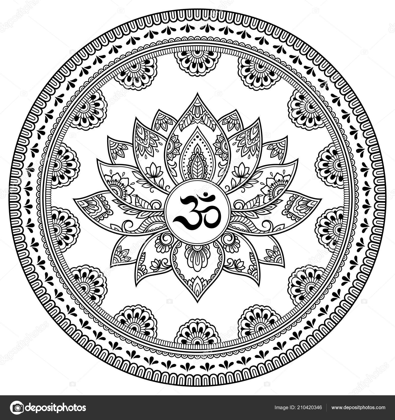 Download Circular Pattern Form Mandala Lotus Flower Henna Mehndi Tattoo Decoration Vector Image By C Rugame Tera Gmail Com Vector Stock 210420346