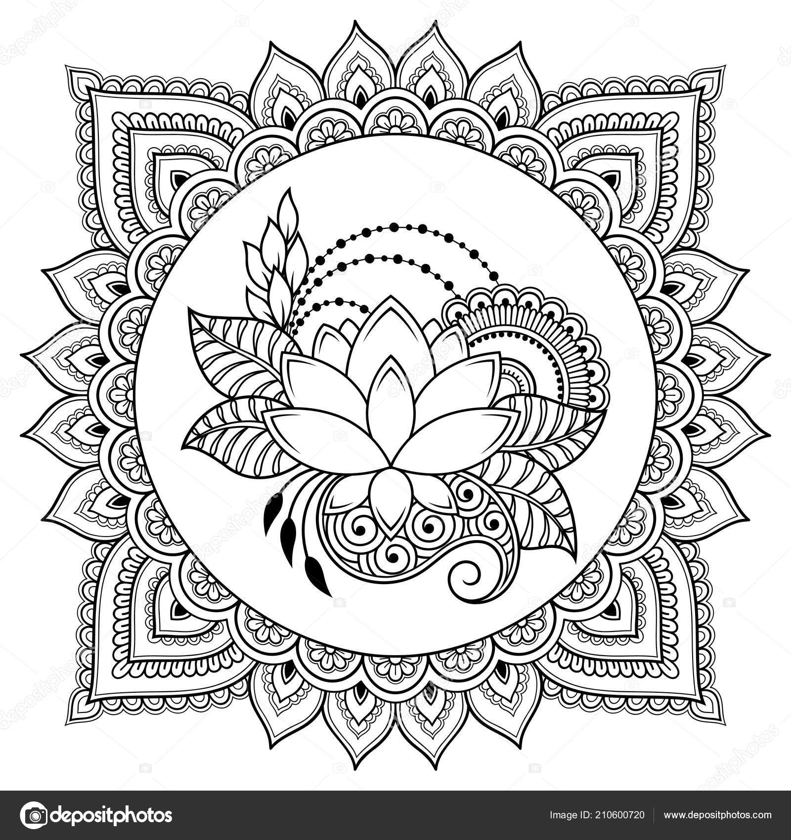 Desenho de Mandala flor de lótus para Colorir - Colorir.com