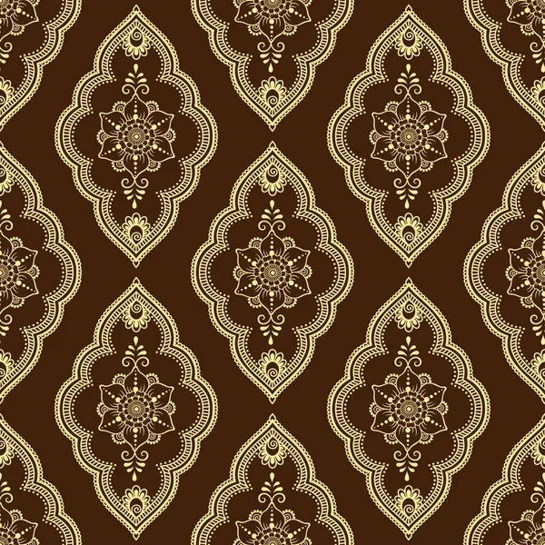 Motif Fleur Décoratif Sans Couture Dans Style Indien Oriental Ethnique — Image vectorielle