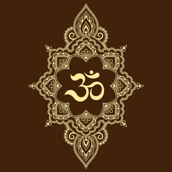 Κυκλικό Μοτίβο Μορφή Των Μάνταλα Για Χέννα Mehndi Τατουάζ Διακόσμηση — Διανυσματικό Αρχείο