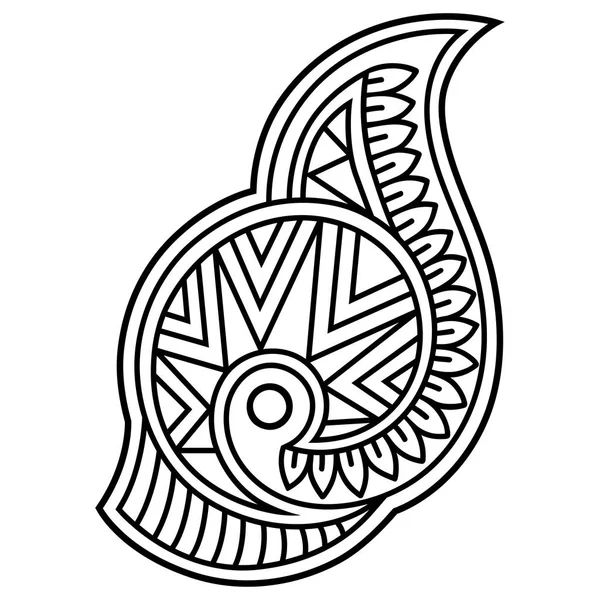 Ornamen Etnis Tradisional Simbol Suku Maori Tanda Kesukuan Dekoratif Lama - Stok Vektor
