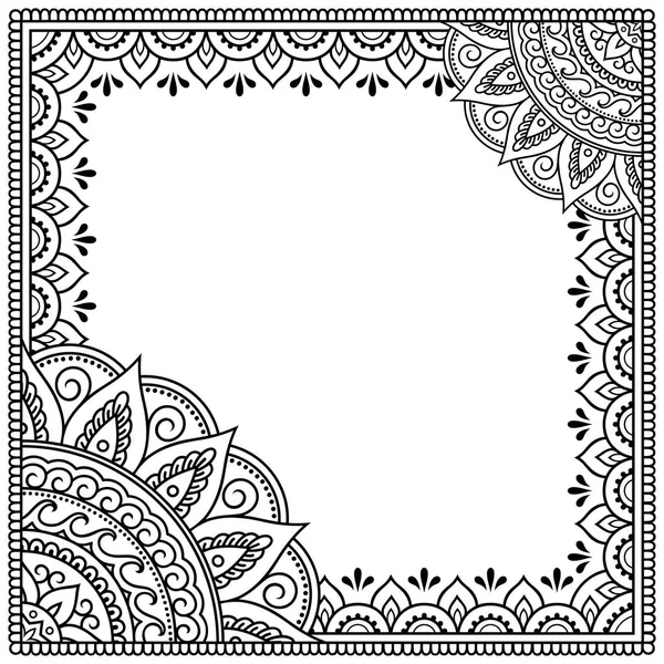 Estilizado Com Tatuagens Henna Padrão Decorativo Para Decorar Capas Para —  Vetores de Stock