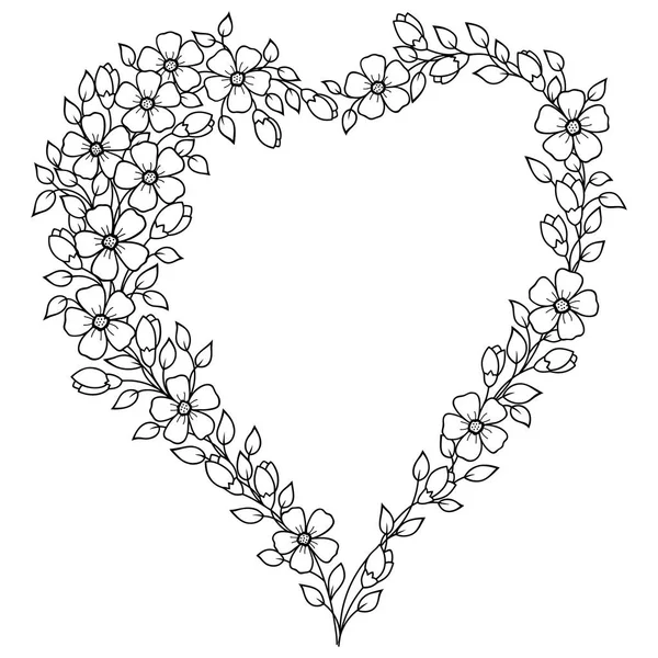 Muster Herzform Für Henna Mehndi Tätowierung Dekoration Rahmen Kranz Aus — Stockvektor