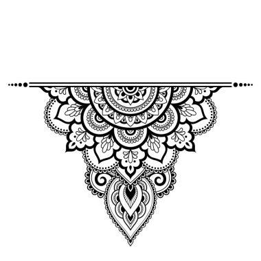 Mehndi kına çizim ve dövme için mandala şablon. Etnik oryantal, Hint tarzında.