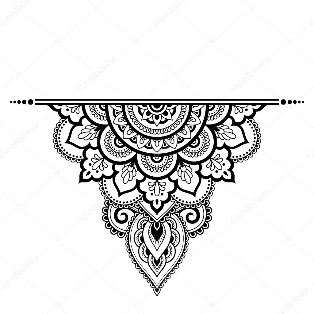 Mehndi Patrón Mandala Por Dibujo Henna Tatuajes Decoración ...