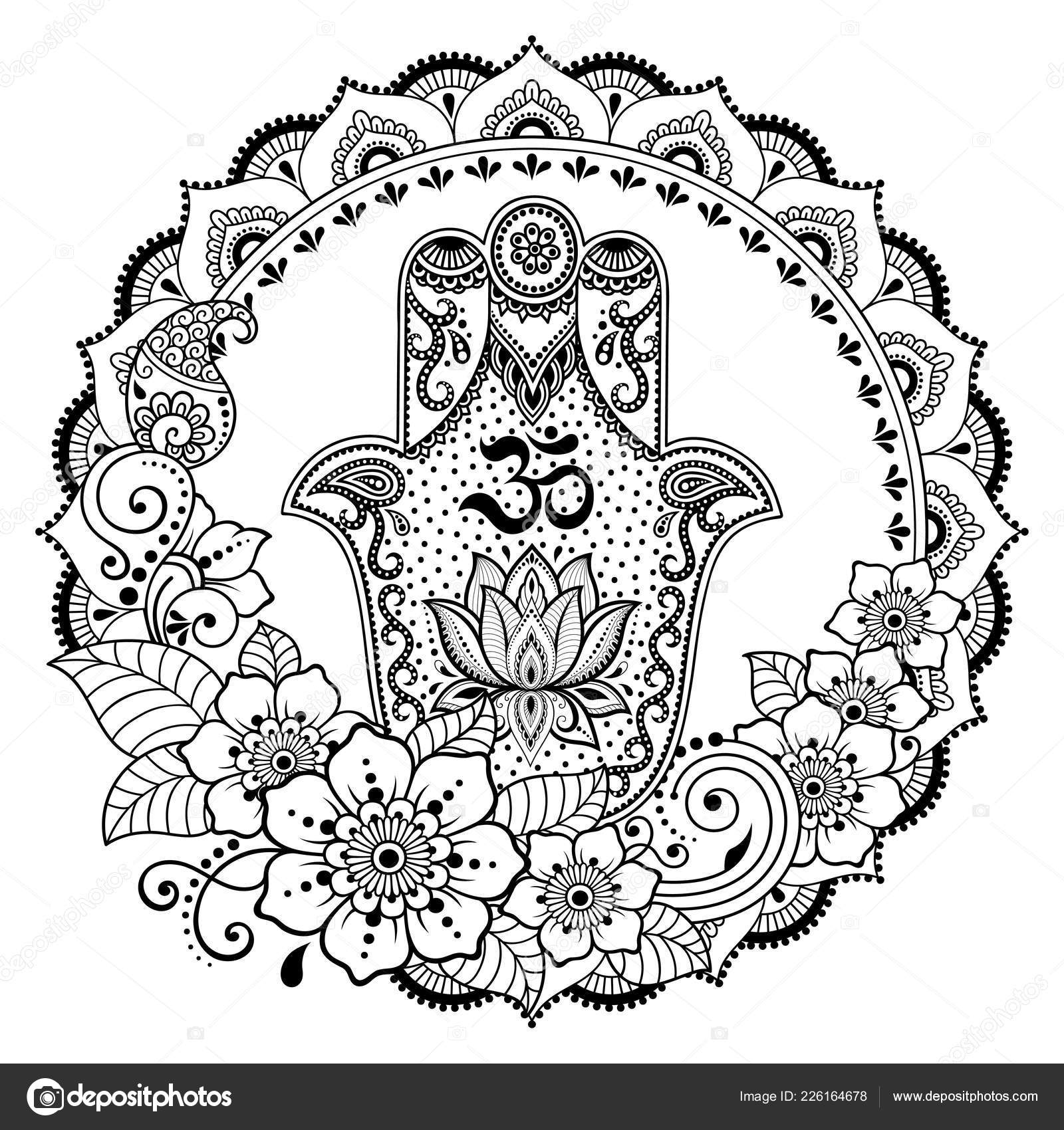 Um conjunto de tatuagens de mão hamsa.