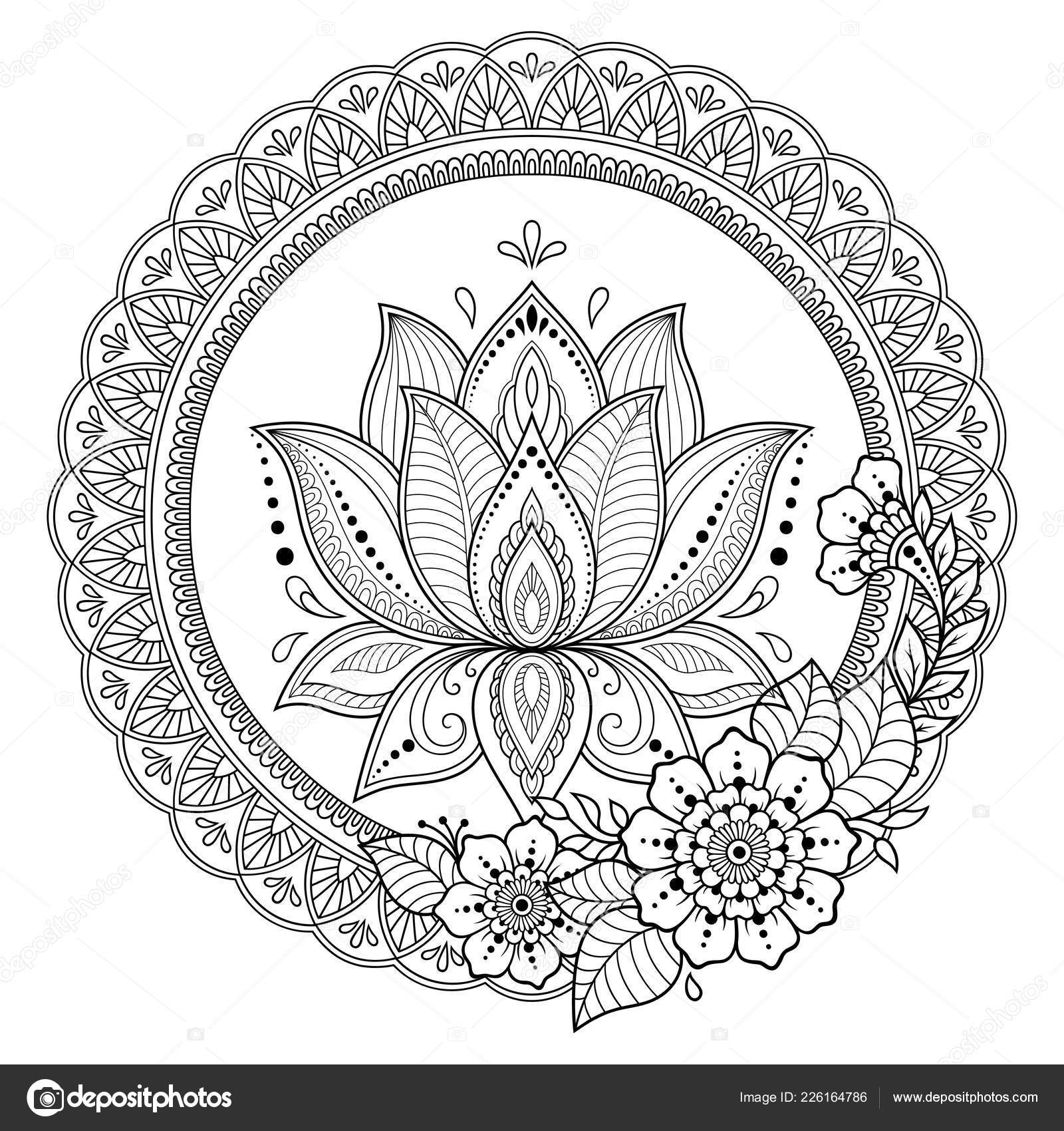 Desenho de Mandala flor de lótus para Colorir - Colorir.com