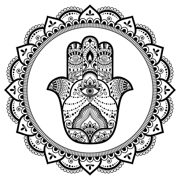 Circulaire Patroon Vorm Van Mandala Voor Henna Mehndi Tatoeage Decoratie — Stockvector