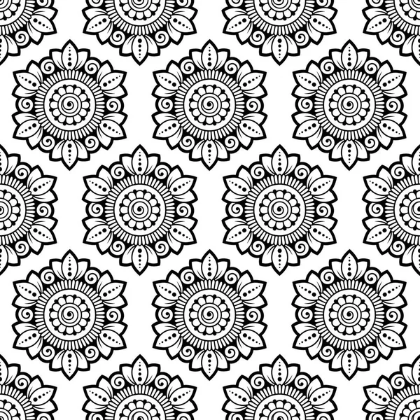 Sorunsuz Dekoratif süsleme etnik oryantal tarzı. Kına Mehndi, dövme, dekorasyon için mandala şeklinde dairesel desende.