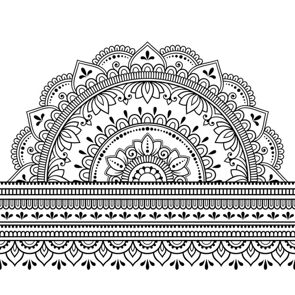 Bordas Sem Costura Com Mandala Para Design Aplicação Henna Mehndi — Vetor de Stock