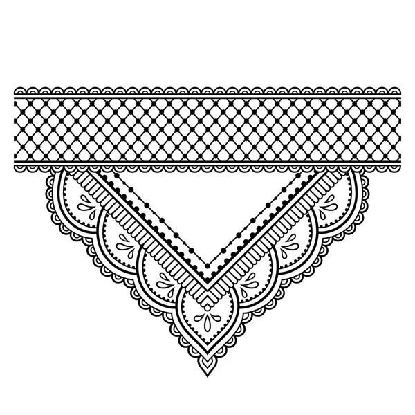 Mehndi Patrón Ornamental Borde Para Dibujo Tatuaje Henna Decoración Estilo — Vector de stock