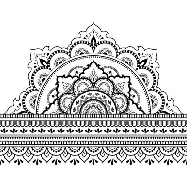 Tasarım, uygulama, kına, Mehndi ve dövme için mandala ile sorunsuz sınırları. Etnik oryantal tarzda dekoratif desen.