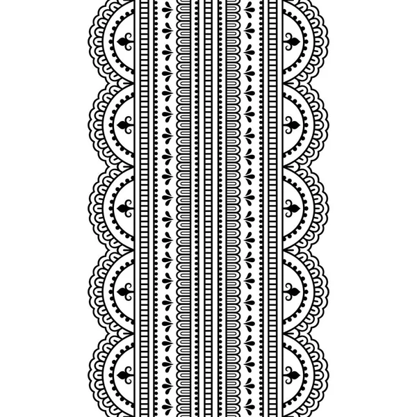 Zökkenőmentes Határokon Design Tetoválás Henna Mehndi Alkalmazásának Összessége Etnikai Keleti — Stock Vector