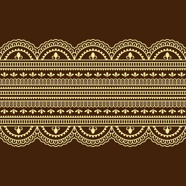 Conjunto Bordes Sin Costura Para Diseño Aplicación Henna Mehndi Tatuaje — Vector de stock